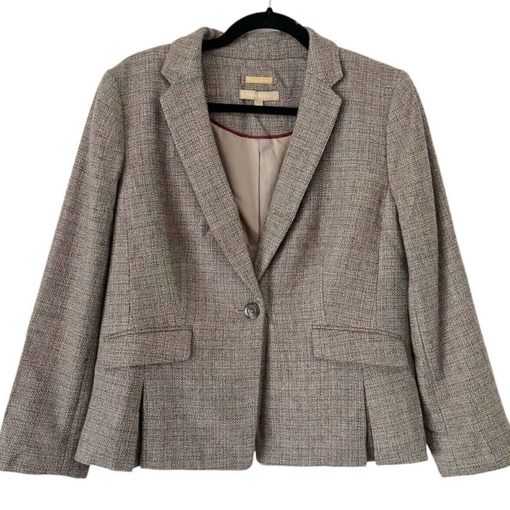 Talbots Light Gray Wool Blend Single Button Fitte… - image 1